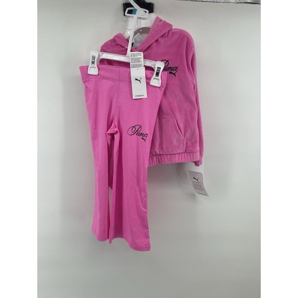 NWT PUMA SIZE 24 MONTHS 2 PIECE‎ TRACK JOGGING SWEAT Pink Black Girls Athletic